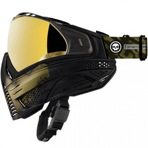 PUSH UNITE PAINTBALL GOGGLE (INFAMOUS GHOST SKULL LTD., GOLD)