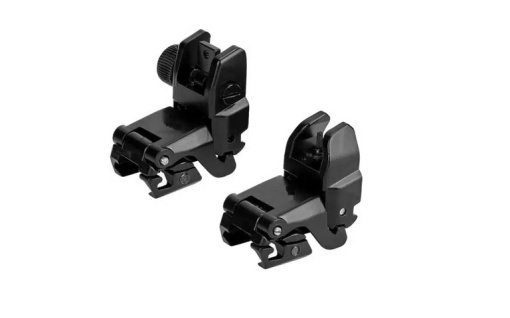 Flip Up Iron Sights (full metal): Front + Back – black