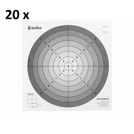 Set of shields shoot14x14 white center 20pcs.