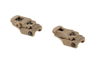 FMA Flip Up Polimer Sights: Front + Rear – Dark Earth - Img 3