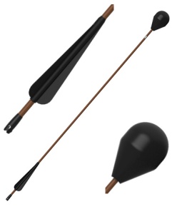 LARP round-head arrow - brownk shaft 76 cm [Set of 32]
