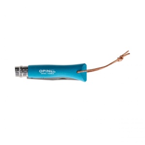 Opinel Colorama 06 inox turquoise knife with thong - Img 4