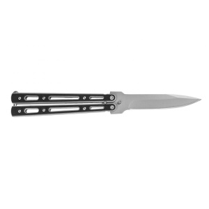 Joker JKR200 butterfly knife silver and black - Img 2