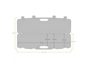 Megaline gun trunk black 97x25x10 cm buckles - Img 5