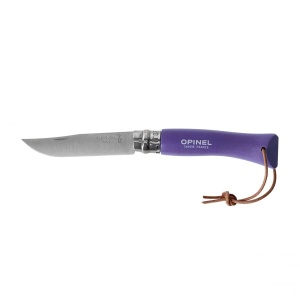 Opinel Colorama 06 inox purple knife with thong
