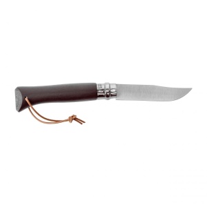 Opinel Colorama 08 inox grab brown knife with thong - Img 2