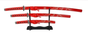 Samurai Sword Set Daisho red