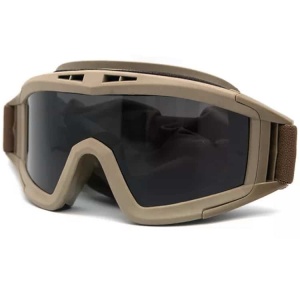 DELTA SIX V1 Airsoft Goggles (Desert / Tan, 3 lenses) - Img 1