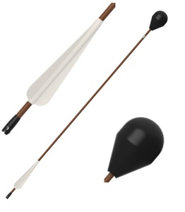LARP round-head arrow - brownk shaft 76 cm [Set of 32] - Img 5