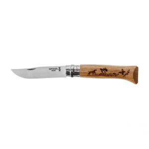 Opinel knife 8 inox oak Animal series - dog