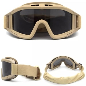 DELTA SIX V1 Airsoft Goggles (Desert / Tan, 3 lenses) - Img 2