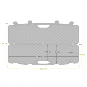 Megaline gun trunk black 97x25x10 cm buckles - Img 5
