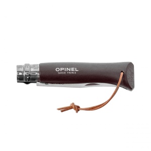Opinel Colorama 08 inox grab brown knife with thong - Img 4