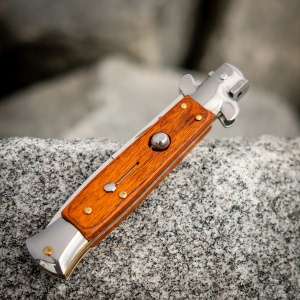 Sayre Mafia Stiletto Spring Knife [Wood] - Img 7