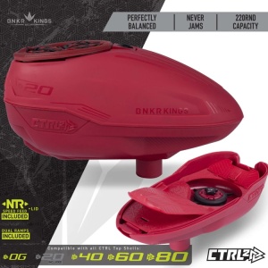 Bunkerkings CTRL2 Paintball Hopper (Dark Red) - Img 4
