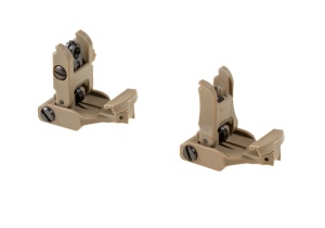FMA Flip Up Polimer Sights: Front + Rear – Dark Earth