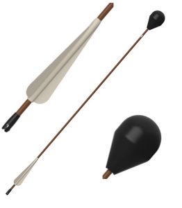 LARP round-head arrow - brownk shaft 76 cm [Set of 32] - Img 9