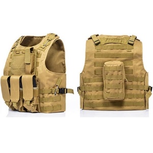 DELTA SIX Tactical Molle Vest with Pockets (Desert / Tan) - Img 2