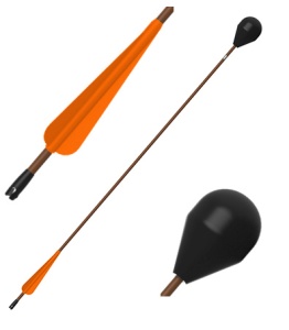 LARP round-head arrow - brownk shaft 76 cm [Set of 32] - Img 6