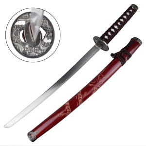Samurai Sword Set Daisho dark red - Img 3