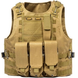 DELTA SIX Tactical Molle Vest with Pockets (Desert / Tan) - Img 1