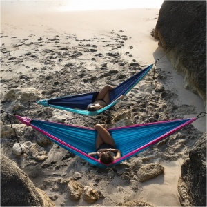TicketToTheMoon King Size two-person hammock - dark green-green - Img 2