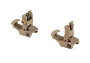 FMA Flip Up Polimer Sights: Front + Rear – Dark Earth - Img 2
