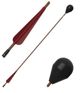 LARP round-head arrow - brownk shaft 76 cm [Set of 32] - Img 7