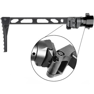 MCS EMF100 Skeletonized Air Folding Buttstock / Shoulder Support (Black) - Img 2