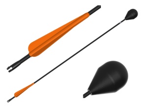 LARP round-head arrow - black shaft 76 cm [Set of 32] - Img 5