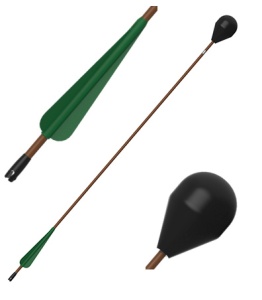 LARP round-head arrow - brownk shaft 76 cm [Set of 32] - Img 4