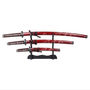 Samurai Sword Set Daisho dark red