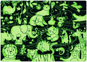 Állatkert – 120 darabos foszforeszkáló puzzle - Img 3