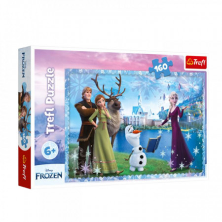 Puzzle Frozen, Anna, Elsa, Olaf, 160 Piese Color, Calitate Premium, 41 x 27,5 cm