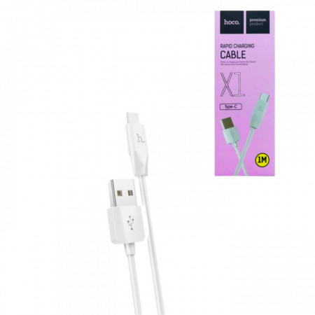 Cablu USB La Type C, Transmisie Date Si Incarcare, HOCO, Rapid 3A, 1m, Alb