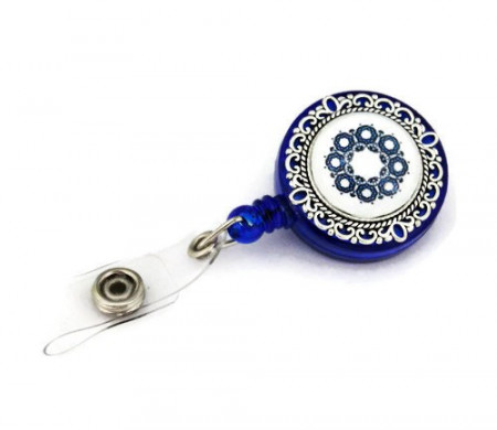 Accesoriu ecuson personalizat cu mandala albastra - Img 5
