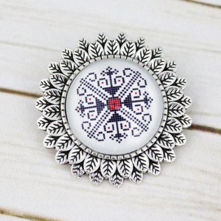 Brosa sun flower personalizata cu motiv traditional - M3