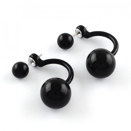 Cercei "Double pearl" M1 negri