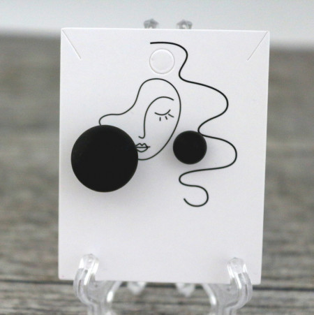 Cercei "Double pearl" negru sidefat