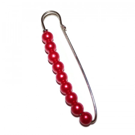 Brosa realizata handmade tip ac de siguranta cu margelute acrilice AC4
