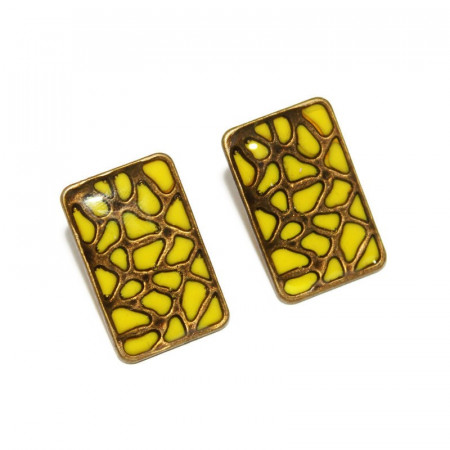 Cercei bronz "Animal print" - galben