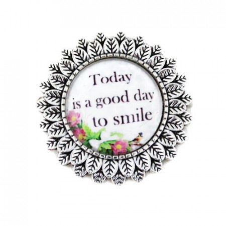 Brosa sun flower cu mesaj personalizat "Today is a good day to smile"