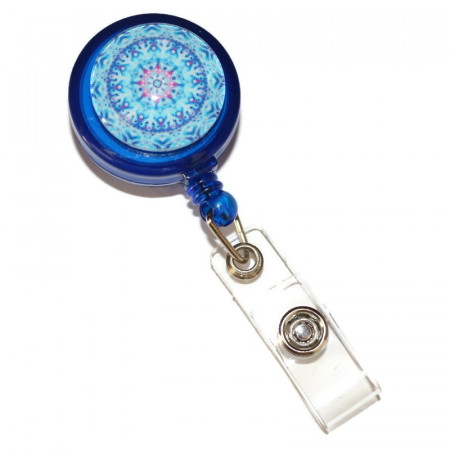 Accesoriu ecuson albastru cu Mandala Starii de Bine
