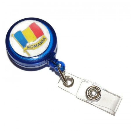 Accesoriu ecuson albastru cu tricolor T3