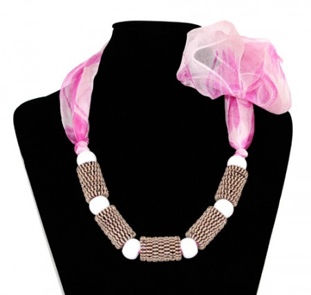 Colier esarfa magenta