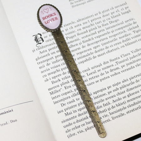 Semn de carte cu mesaj Books Lover - Img 5