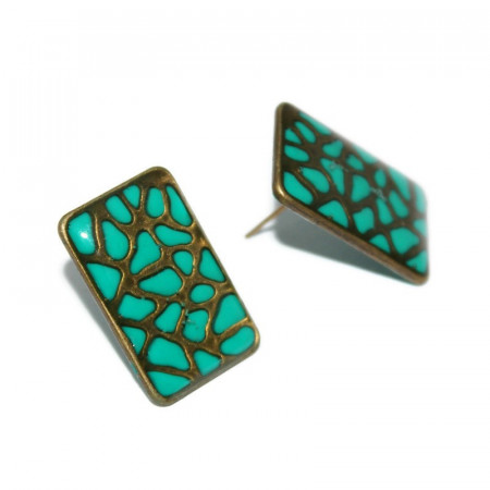 Cercei bronz &quot;Animal print&quot; - verde - Img 2
