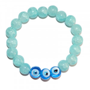 Bratara amuleta protectoare Evil Eye cu margelute din sticla