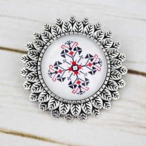 Brosa sun flower personalizata cu motiv traditional - M2