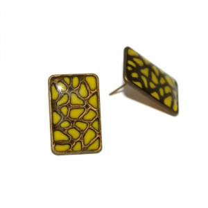 Cercei bronz "Animal print" - galben - Img 2